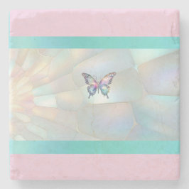 Eleganter Holographic Butterfly Stone Untersetzer