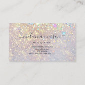 Eleganter Holographic Glam Glitzer Makeup Artist Visitenkarte (Rückseite)