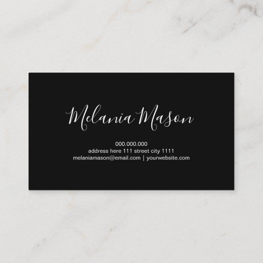 Eleganter Holographic Glitzer Nail Artist Black Visitenkarte (Rückseite)