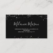 Eleganter Holographic Glitzer Nail Artist Black Visitenkarte (Rückseite)