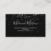 Eleganter Holographic Glitzer Nail Artist Black Visitenkarte (Rückseite)