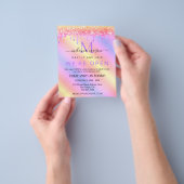 Eleganter Holographic Pink Unicorn Glitzer Salon Flyer (Gruppe)