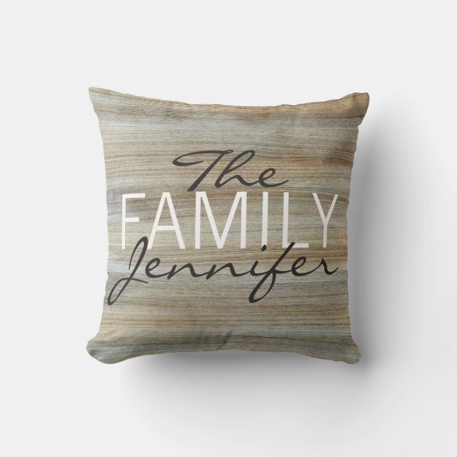 Eleganter hölzerner Korn-Hintergrund #2 Kissen (Vorderseite)