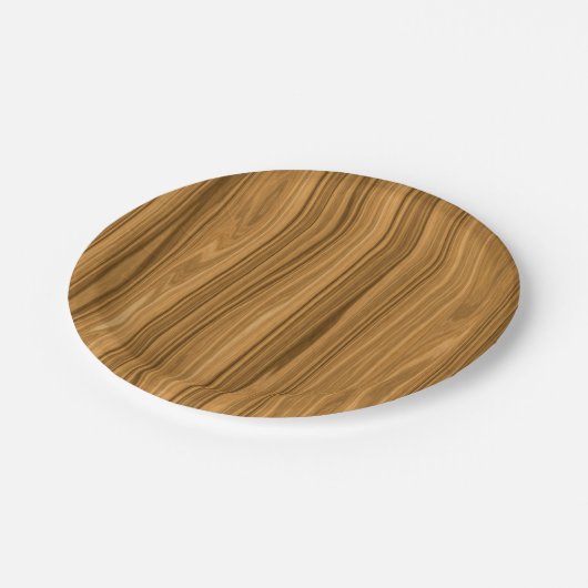 Eleganter Holzkornstil Pappteller (Schrägansicht)