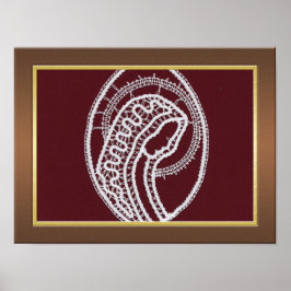 Eleganter Holzrahmen mit goldfarbenem Foto Poster