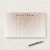 Eleganter Holzschau-Vorlage Trendy Distressed Text Post-it Klebezettel (Auf Schreibtisch)