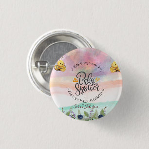 Eleganter Honigbienen-Babyshower-Party-Dekorations Button