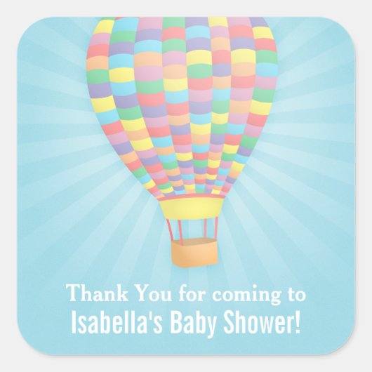 Eleganter Hot Air Balloon Baby Shower Sticker (Vorderseite)