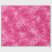 Eleganter Hot Pink Glitzer Diamonds Pattern Geschenkpapier (Flach)