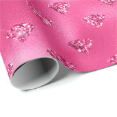 Eleganter Hot Pink Glitzer Diamonds Pattern Geschenkpapier (Rolleneckpunkt)