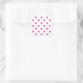 Eleganter Hot Pink Glitzer Polka Dots Muster Quadratischer Aufkleber (Tasche)