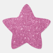 Eleganter Hot Pink Glitzer Star Sticker (Vorderseite)