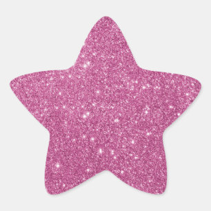 Eleganter Hot Pink Glitzer Star Sticker