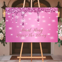 Eleganter Hot Pink Glitzer Tropfen Bachelorette