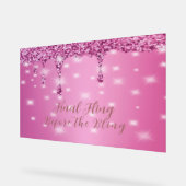 Eleganter Hot Pink Glitzer Tropfen Bachelorette Acrylschild (Winkel)