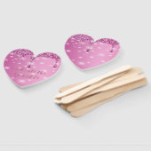 Eleganter Hot Pink Glitzer Tropfen Bachelorette Fächer (Non-assembled)