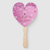 Eleganter Hot Pink Glitzer Tropfen Bachelorette Fächer (Vorderseite)