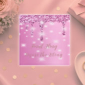 Eleganter Hot Pink Glitzer Tropfen Bachelorette Glasuntersetzer