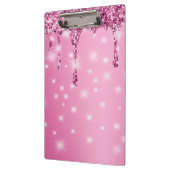 Eleganter Hot Pink Glitzer Tropfen Klemmbrett (Links)