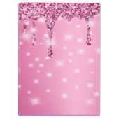 Eleganter Hot Pink Glitzer Tropfen Klemmbrett (Rückseite)
