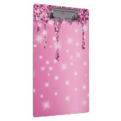 Eleganter Hot Pink Glitzer Tropfen Klemmbrett (Rechts)