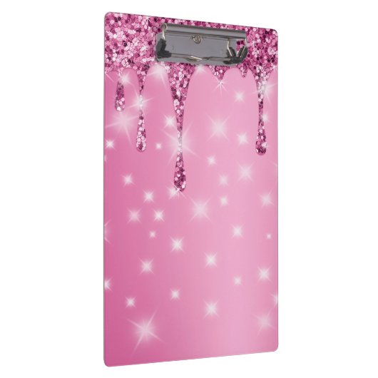 Eleganter Hot Pink Glitzer Tropfen Klemmbrett (Rechts)