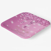 Eleganter Hot Pink Glitzer Tropfen Pappteller (Gewinkelt)