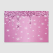 Eleganter Hot Pink Glitzer Tropfen Seidenpapier (Vorderseite)