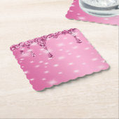 Eleganter Hot Pink Glitzer Tropfen Untersetzer (angewinkelt)