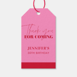 Eleganter Hot Pink Red Glitzer Geburtstag Vielen D Geschenkanhänger