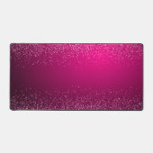 Eleganter Hot Pink Silver Glitzer Schreibtischunterlage (Vorderseite)