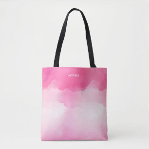 Eleganter Hot Pink Wasserfarben Splash Personalisi Tasche