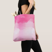 Eleganter Hot Pink Wasserfarben Splash Personalisi Tasche (Von Nahem)