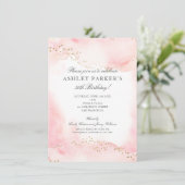 Eleganter Hübsch rosa Gold Glitzer 30. Geburtstag Einladung (Stehend Vorderseite)