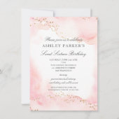 Eleganter Hübsch rosa Gold Glitzer Sweet 16 Geburt Einladung (Vorderseite)