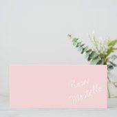 Eleganter Hübsch rosa Minimalistischer Geschäftsna (Stehend Vorderseite)