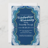 Eleganter hübscher blauer aquamariner Geode Einladung (Vorderseite)