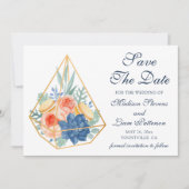 Eleganter Hübscher blumengeschmackvoller Macaron Save The Date (Vorderseite)