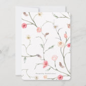 Eleganter hübscher Blütenfrühling Blumengarten Einladung (Rückseite)