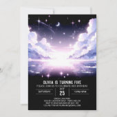 Eleganter Hübscher Celestial Digital Geburtstag Einladung (Vorderseite)