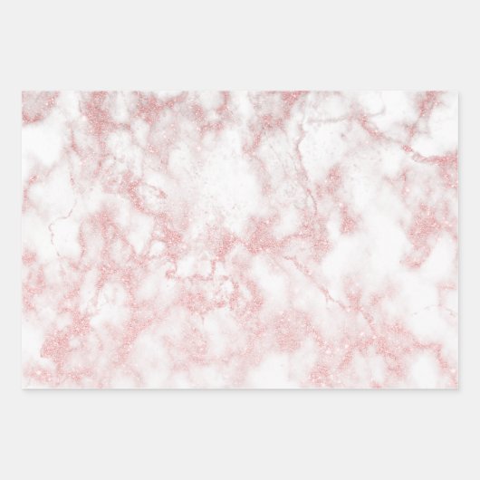 Eleganter hübscher Glitzer-Marmor Geschenkpapier Set (Vorderseite)