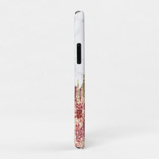 Eleganter hübscher Glitzer Tropfen aus weißem Marm Case-Mate iPhone Hülle (Hinten/Rechts)