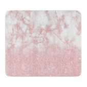 Eleganter hübscher Gradient Rose Goldmarmor Glitze Schneidebrett (Vorderseite)