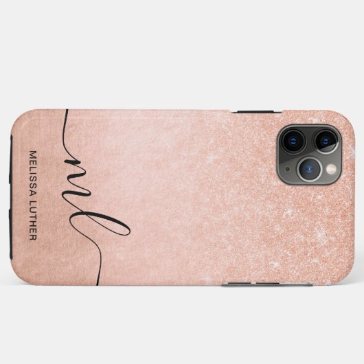 Eleganter hübscher Gradienten Kupfergold-Rose Glit Case-Mate iPhone Hülle (Rückseite (Horizontal))