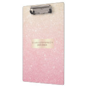 Eleganter hübscher Gürtelgraben Rose Gold Glitzer Klemmbrett (Links)