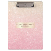 Eleganter hübscher Gürtelgraben Rose Gold Glitzer Klemmbrett (Vorderseite)