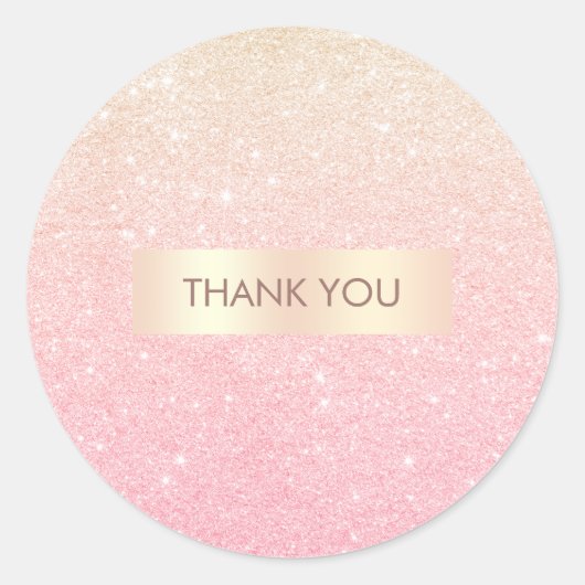 Eleganter hübscher Gürtelgradientengold-Glitzer Runder Aufkleber (Vorderseite)