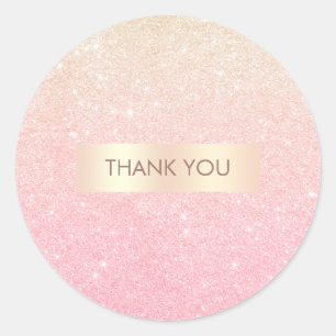 Eleganter hübscher Gürtelgradientengold-Glitzer Runder Aufkleber