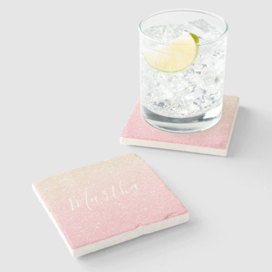 Eleganter hübscher Gürtelgradientengold-Glitzer Steinuntersetzer (Seitenansicht)