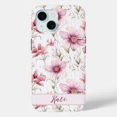 Eleganter Hübscher Individuelle Name | Rosa Wildbl Case-Mate iPhone Hülle (Rückseite)